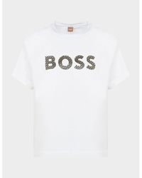 BOSS - Monogram Logo Print T-shirt - Lyst
