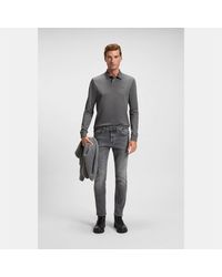 BOSS - Slim Fit Long Sleeve Polo Shirt - Lyst