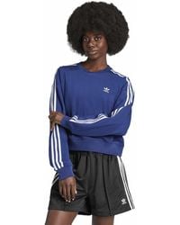 adidas Originals - 3 Stripes Crew Neck Long Sleeve Jersey Sweatshirt 8 (Xs) - Lyst