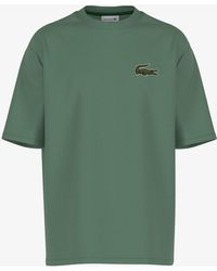 Lacoste - Loose Fit Large Crocodile Organic Heavy Cotton T-shirt - Lyst