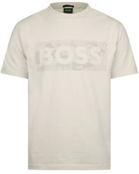 BOSS - Wordmark Crew Neck Regular Fit Short Sleeve T-Shirt - Lyst