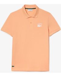 Lacoste - Regular Fit Branded Stretch Cotton Polo Shirt - Lyst