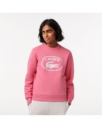 Lacoste - Loose Fit Organic Cotton Fleece Sweatshirt - Lyst