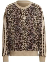 adidas Originals - Leopard Print Crew Sweatshirt - Lyst