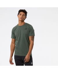 New Balance - Heathertech T-shirt In Green Poly Knit - Lyst