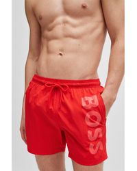 BOSS - Vertical Logo Quick Dry Swim Shorts - Lyst