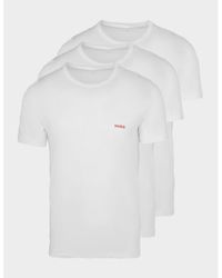 BOSS - Cotton Underwear Logo-print T-shirts 3 Pack - Lyst