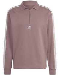 adidas Originals - Adicolor 3 Stripes Long Sleeve Polo Sweatshirt - Lyst