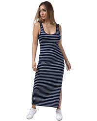 Brave Soul Striped Jersey Maxi Dress - Blue