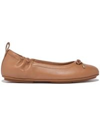 Fitflop - Allegro Bow Leather Ballerina Pumps - Lyst