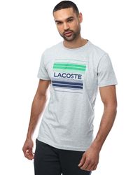 Lacoste - Stylized Logo Print Organic Cotton T-shirt - Lyst