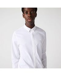 Lacoste - Fit Concealed Placket Poplin Shirt - Lyst