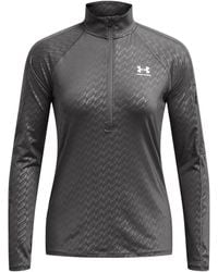 Under Armour - Embossed Zip Neck Long Sleeve Tech Athletic Top 8 (Xs) - Lyst