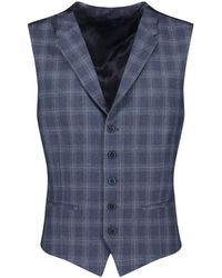 Ted Baker - Slim Fit Wool Checked Waistcoat - Lyst