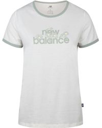 New Balance - Text Graphic Crew Neck Short Sleeve Ringer T-Shirt 8 (Xs) - Lyst