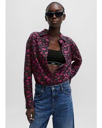 HUGO - Boyfriend Relaxed Fit Blouse - Lyst