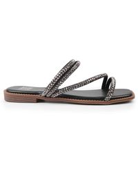 Where's That From - Strappy Flat Sandals With Diamanté Detail Size 4 - Lyst