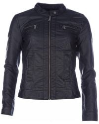 ONLY Bandit Faux Leather Biker Jacket - Black