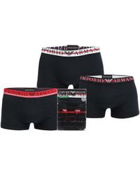 Armani - 3 Pack Mixed Waistband Boxer Trunks - Lyst