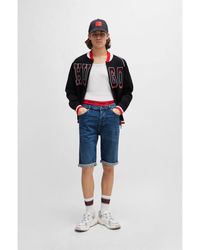 HUGO - 634/s Tapered-fit Jean Shorts - Lyst