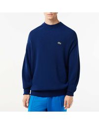 Lacoste - Relaxed Fit Crewneck Wool Sweatshirt - Lyst