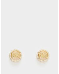 Michael Kors - Diamante Logo Stud Earrings - Lyst