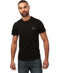 Lacoste - Crew Neck Print Striped Cotton T-shirt - Lyst