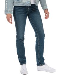 levi's 724 high rise straight jeans stellar blue