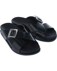 Zaxy Choice Slide Sandals - Black