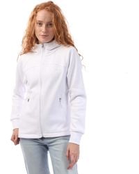 DKNY - Embellished Logo Fitted Hooded Sweatshirt - Lyst