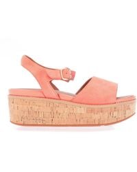 Fitflop - Eloise Suede Back-strap Wedge Sandals - Lyst