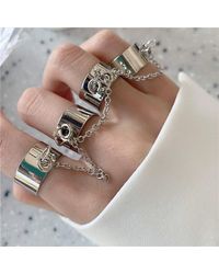 Ghoul RIP Hold It Together Chained Rings - Multicolor