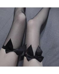 Ghoul RIP Take A Bow Stockings - Black