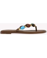 Gianvito Rossi - Shanti Thong 05, Flats - Lyst