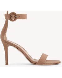 Gianvito Rossi - Portofino 85, Sandals, , Praline Suede - Lyst