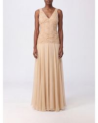 Giovanni bedin - Long Silk V-Neck Evening Gown - Lyst