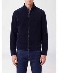 Emporio Armani - High-Neck Stretch Velvet Jacket With Zip Closure - Lyst