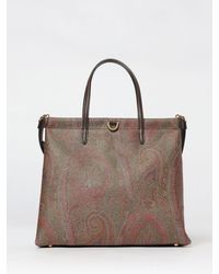 Etro - Coated Cotton Shopping Bag With Paisley Jacquard - Lyst