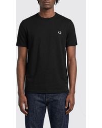 Fred Perry - Cotton T-Shirt With Embroidered Logo - Lyst