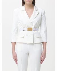 Elisabetta Franchi - Double-Breasted Blazer With Belt - Lyst