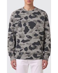 A Bathing Ape - Camouflage Print Cotton Crewneck Sweatshirt - Lyst