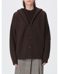 Dondup - Hooded Wool Cardigan With V-Neck And A Relaxed Fit - Lyst