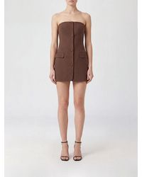 Jean Paul Gaultier - Pinstripe Wool Off-The-Shoulder Mini Sheath Dress - Lyst