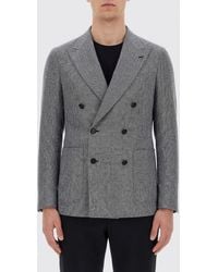 Tagliatore - Double-Breasted Linen And Cotton Blazer - Lyst