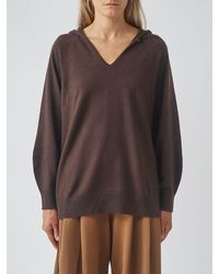 Max Mara - V-Neck Hooded Sweater - Lyst