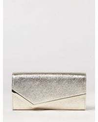 Jimmy Choo - Emmie Laminated Leather Clutch With Removable Chain Strap - Lyst