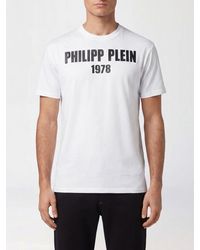 Philipp Plein - Cotton T-Shirt With Contrasting Logo Lettering Print On The Chest - Lyst