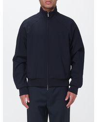 Emporio Armani - Wool-Blend Bomber Jacket With High Neck And Tone-On-Tone Logo - Lyst