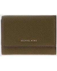 Michael Kors - Bryant Leather Tri-Fold Wallet With Metal Logo And Button - Lyst