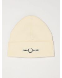 Fred Perry - Cotton Beanie Hat With Embroidered Logo And Cuff - Lyst